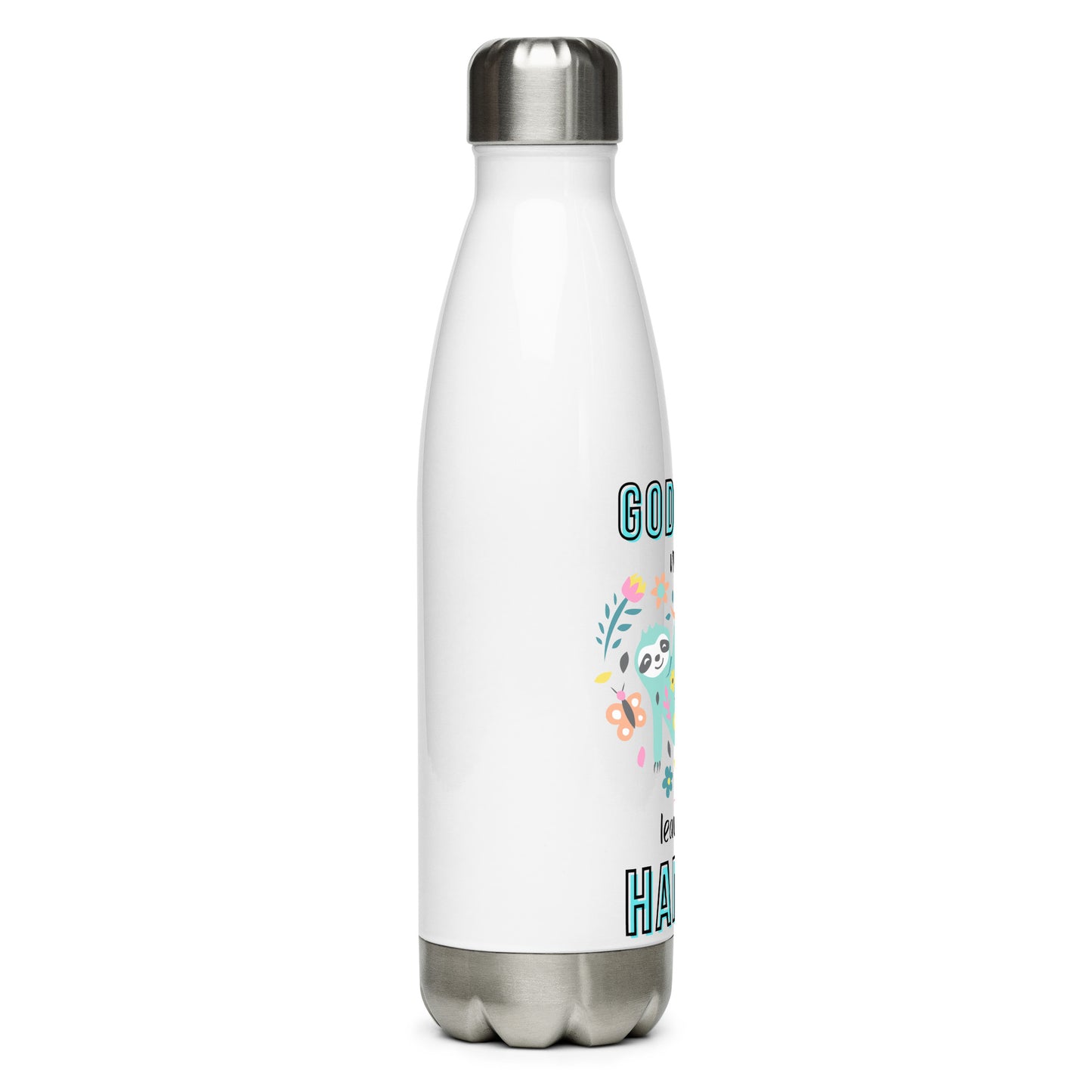 God will stainless steel water bottle